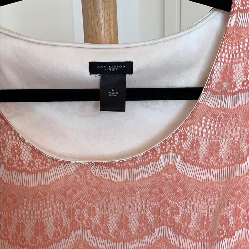 Ann Taylor Pink Lace Shell - Picture 3 of 6